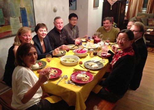 Ana Gil García, Judith Yturriago, Tatiana, husband, Cheng, Richard Follet and his wife Jill, Ronald Harvey and Lin Chen.