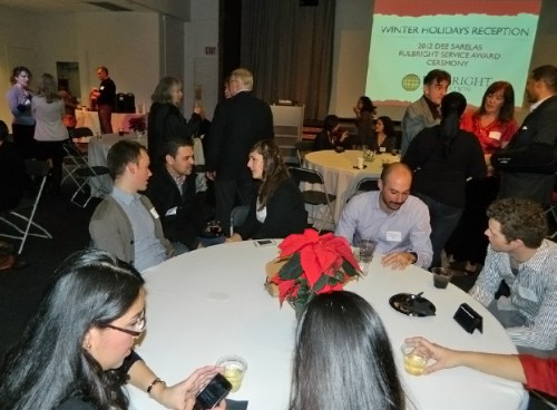 Students, scholars, alumni and guests enjoying the event