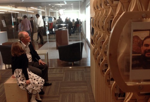 Chicago Chapter Board member Don Garner and his daughter at the Oral History archive