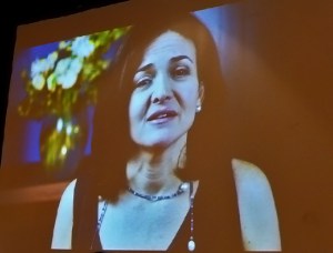 Sandberg delivers the Gender Equality panel presentation