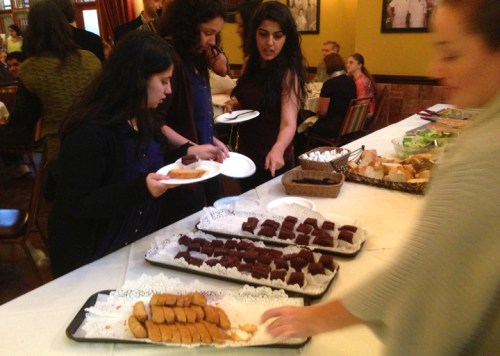 Fulbrighters enjoying dessert at the International Education Week Luncheon