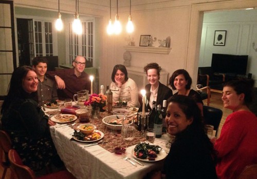 Aisha Malik from Pakistan, Mariana Tesch Morgan from Brazil and Gaetana Poponcini from Belgium spent Thanksgiving in Evanston, at the house of professors Dave and Debra Tolchinsky