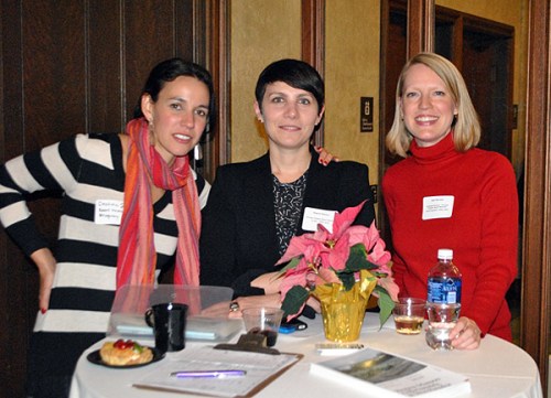Welcoming committee: Board members Cristina Sisson, Regina Mamou and Kari Burnett