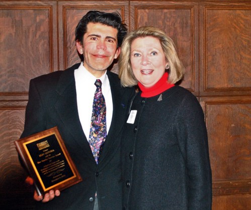 Elio Leturia and past board member Linda Gruber