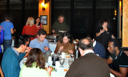 Fulbright Scholars enjoying lunch at Pompei Restaurant in Little Italy