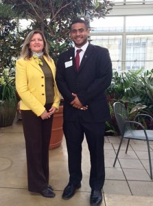 Chicago Chapter president Mary Mares-Awe and Rhandy Barba, Fulbright student from Panama.