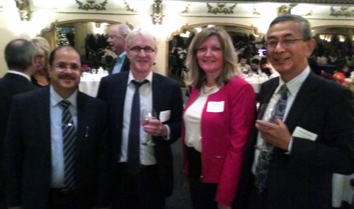 Dr. Ausaf Sayeed, Hon. Consul General of India; Mr. Michael Wood, Hon. Consul General of Australia; Mary Mares-Awe, President of the Chicago Chapter and Hon. Consul General of Japan.