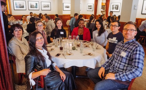 Fulbright students and scholars at Francesca's Restaurant in Little Italy