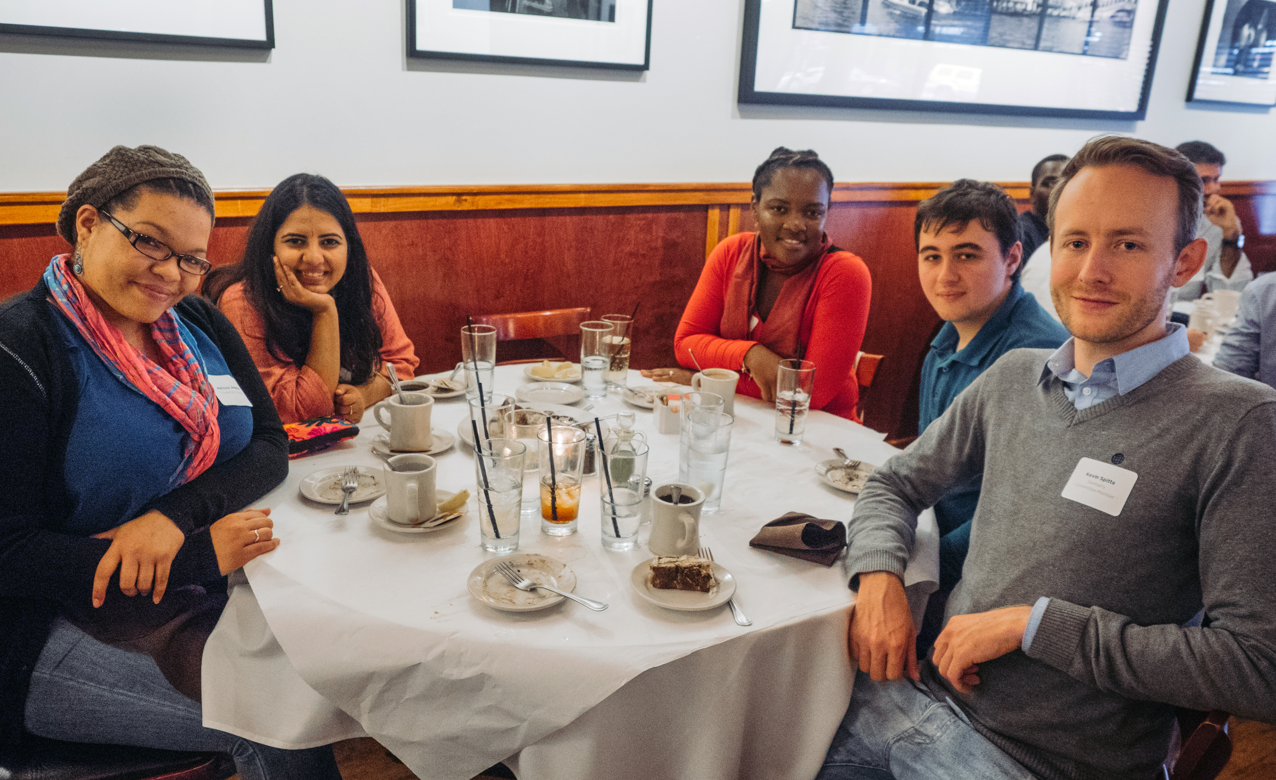 Fulbright students and scholars at Francesca's Restaurant in Little Italy. Kevin Spitta (first on the right) has joined the communications efforts for the chapter.