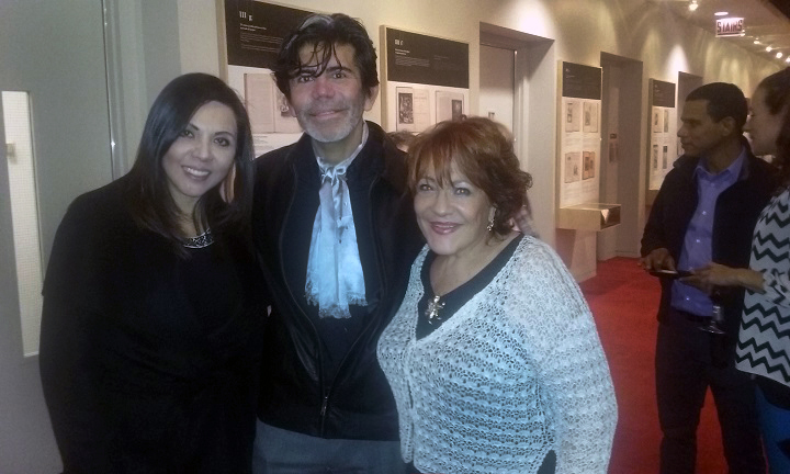 Peruvian Deputy Consul Annie Saucedo, documentarian Elio Leturia and performer Alba Guerra.